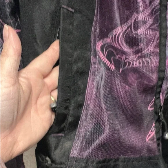 Harley-Davidson Black and Purple Women's Riding Jacket - Picture 8 of 13